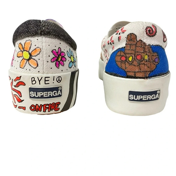 Superga Platform Sneakers Unisex Mens 7.5 Womens 9 Slip On Canvas Thick Soles - Picture 13 of 16